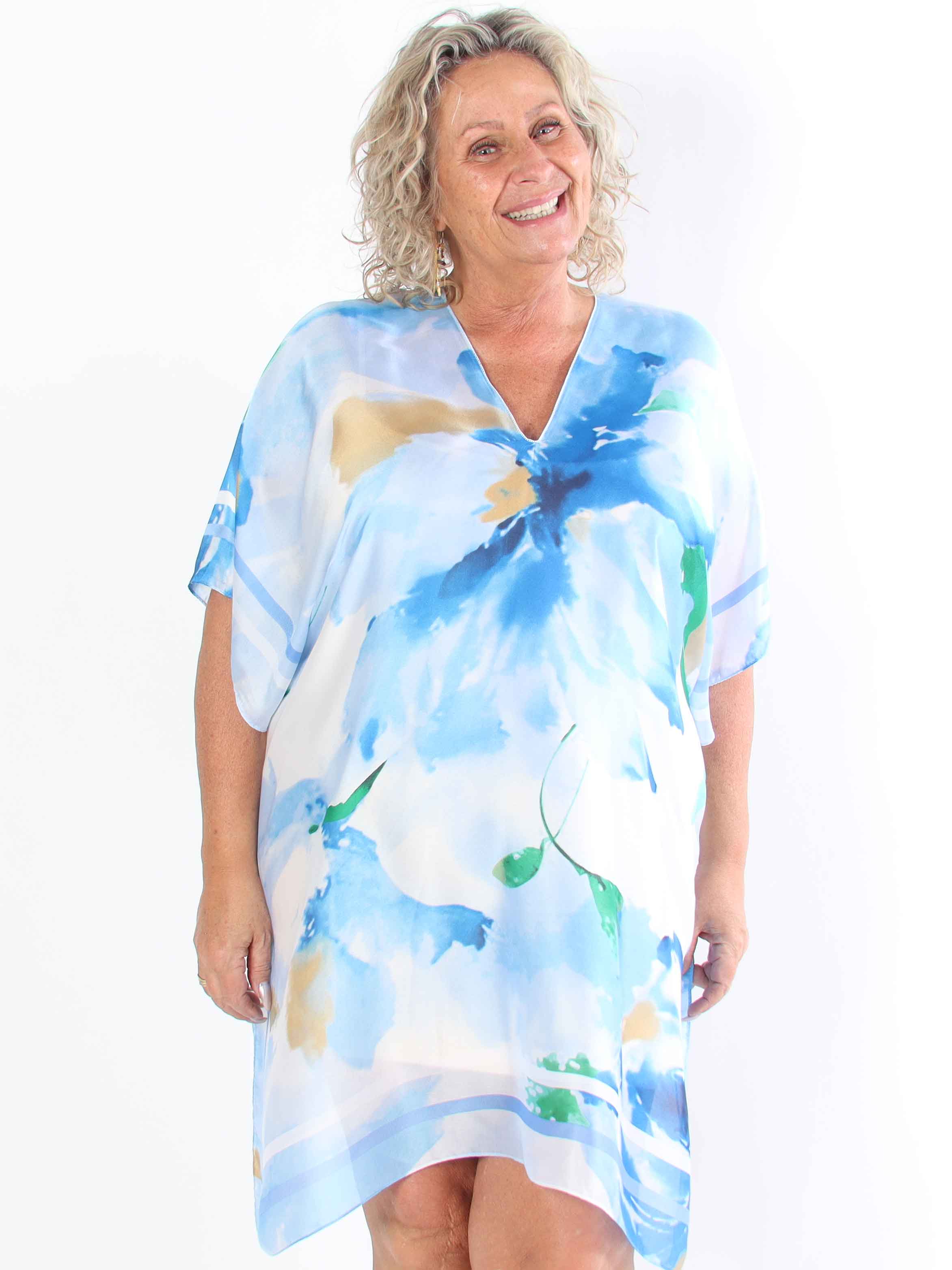 Maggie - Plus size-tunika i mjuk viskos och siden